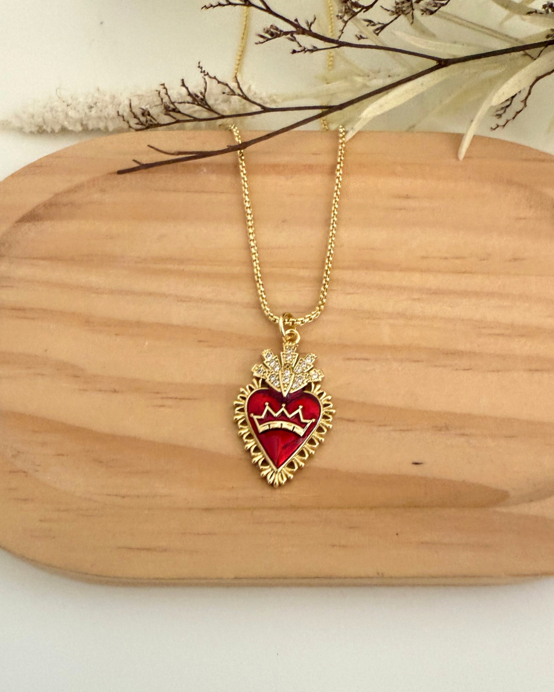 Cadena Sagrado Corazón Rojo