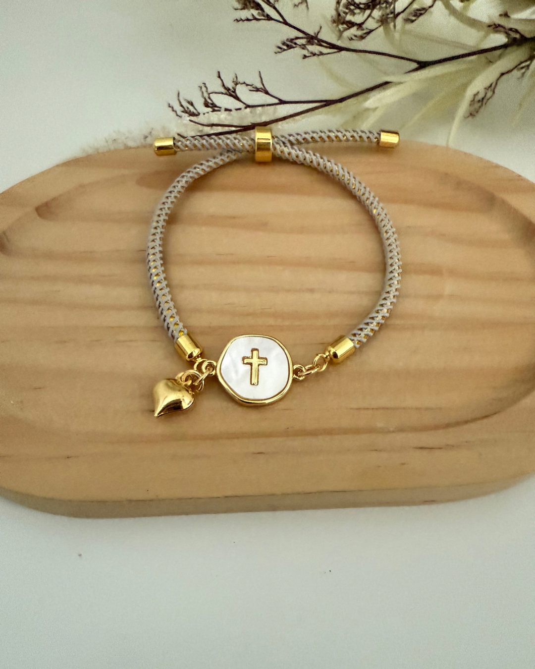 Pulsera Cruz Nácar