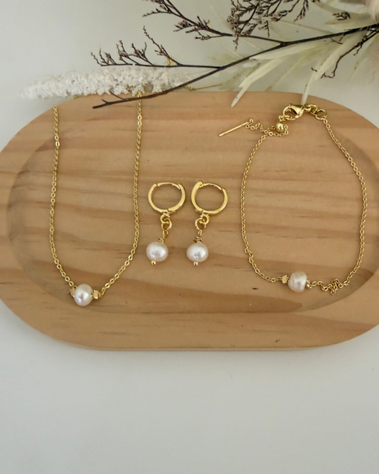 Set Perla Solitaria. Pulsera Gratis