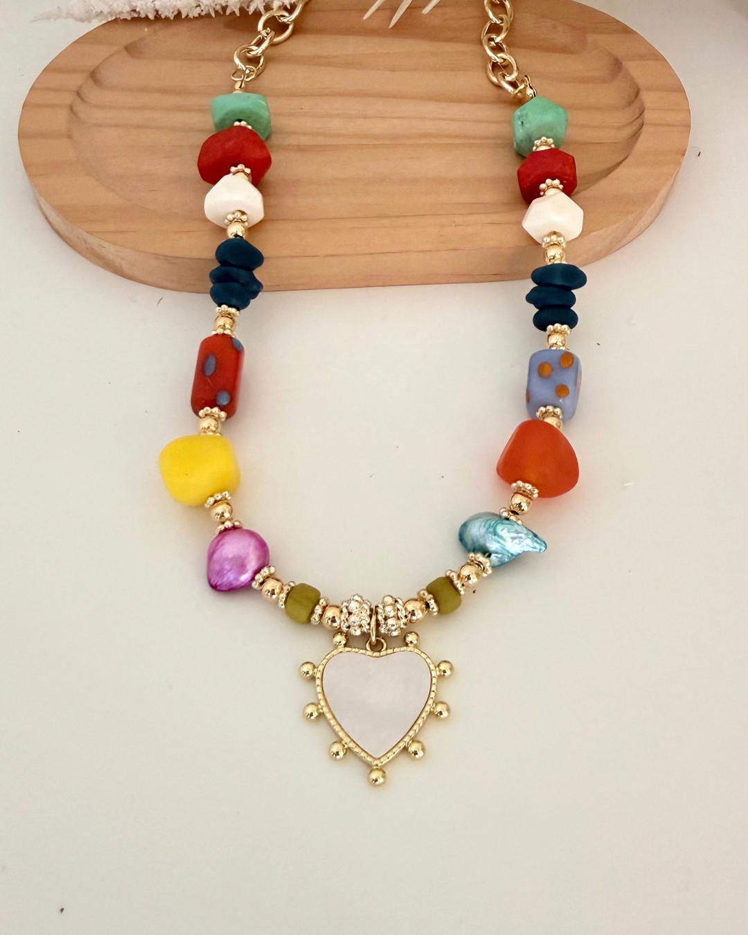 Collar Corazón Blanco