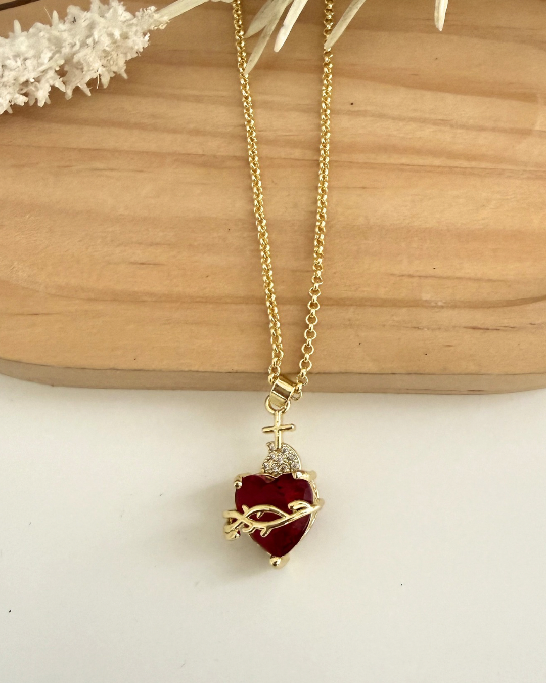 Cadena Sagrado Corazón Rojo