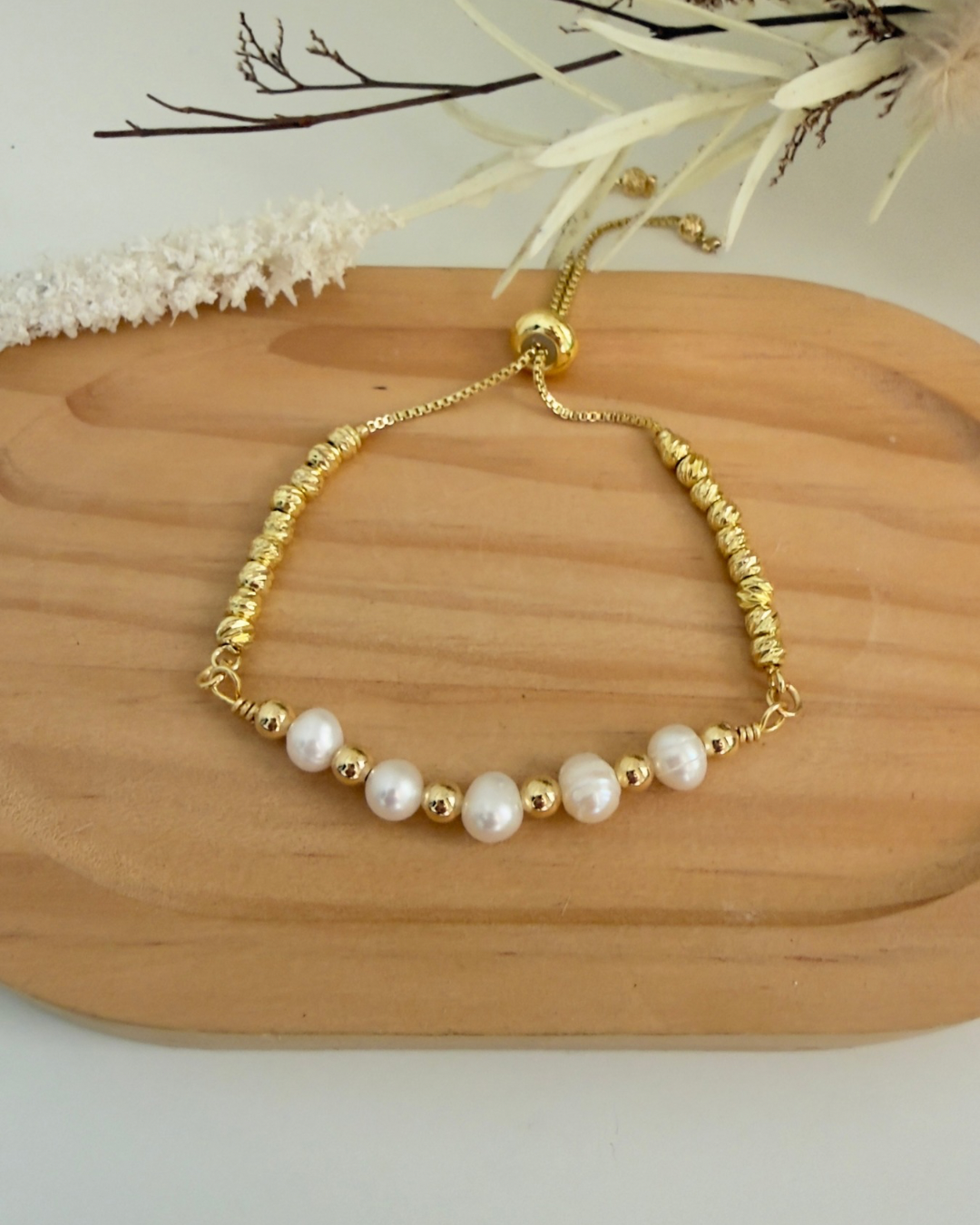 Pulseras Perlas Blancas