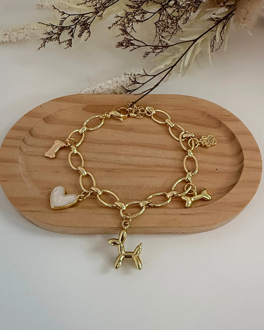 Pulsera Huellitas Doradas