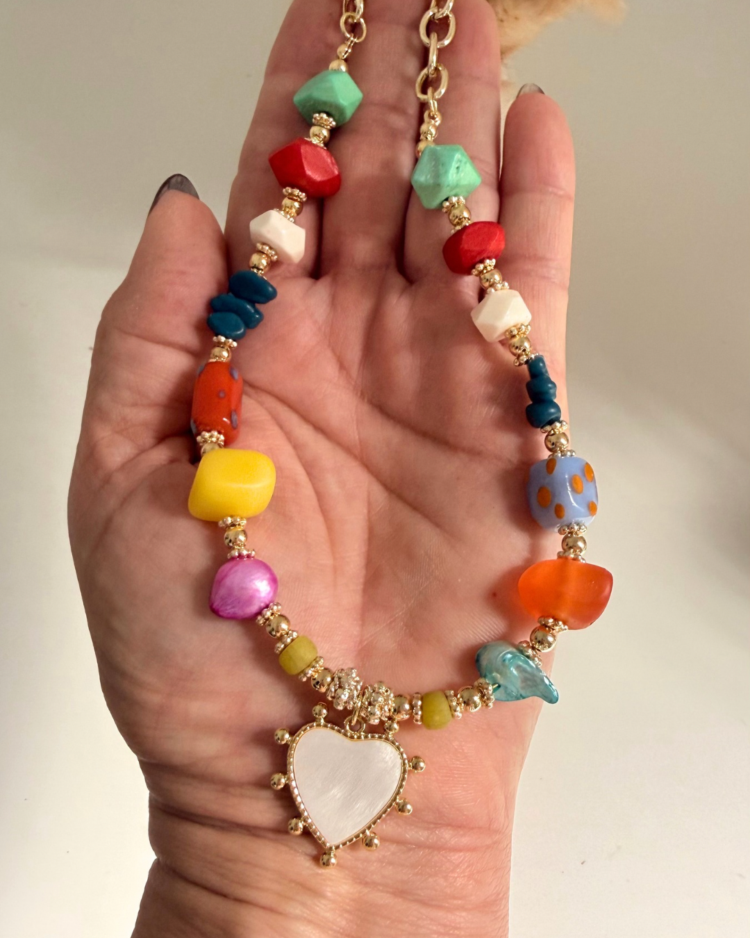 Collar Corazón Blanco