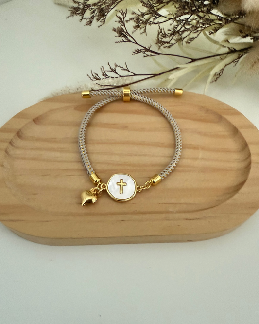 Pulsera Cruz Nácar