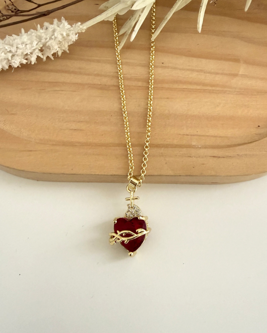 Cadena Sagrado Corazón Rojo