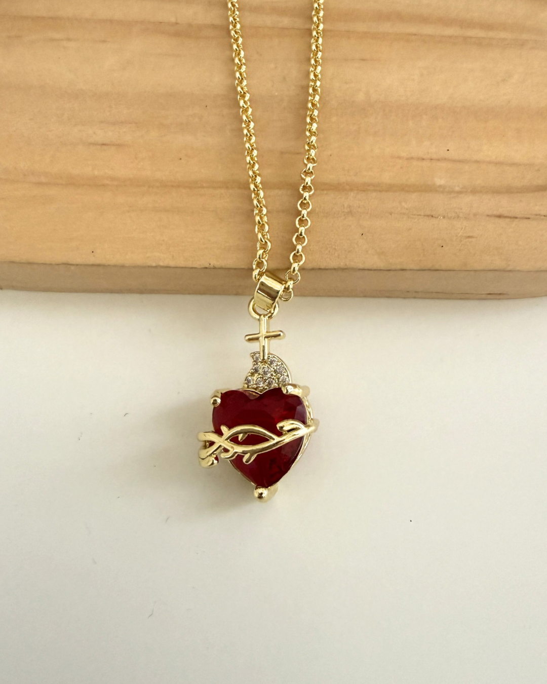 Cadena Sagrado Corazón Rojo